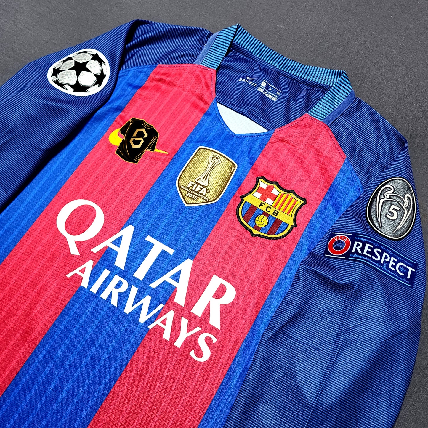 Barcelona 2016/17 Home Long Sleeve Jersey ( Messi - Neymar - Roberto )