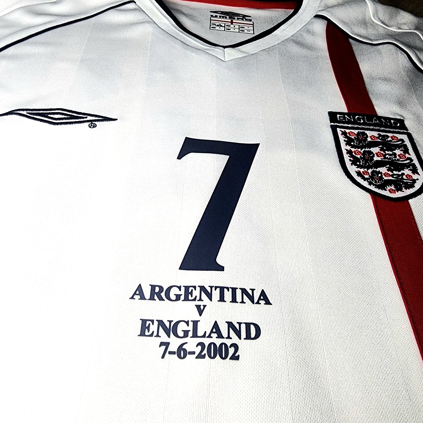 Beckham 2002 England Home Jersey