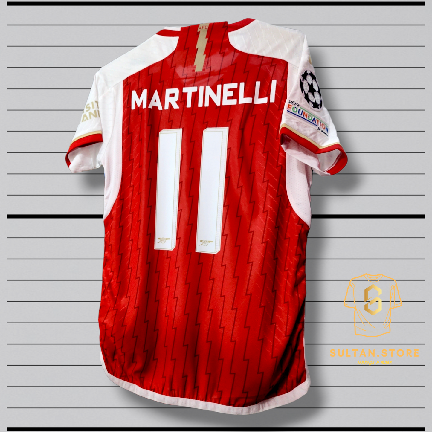 Arsenal 2023/24 Home Jersey ( Martinelli - Odegaard - Rice - Saka )