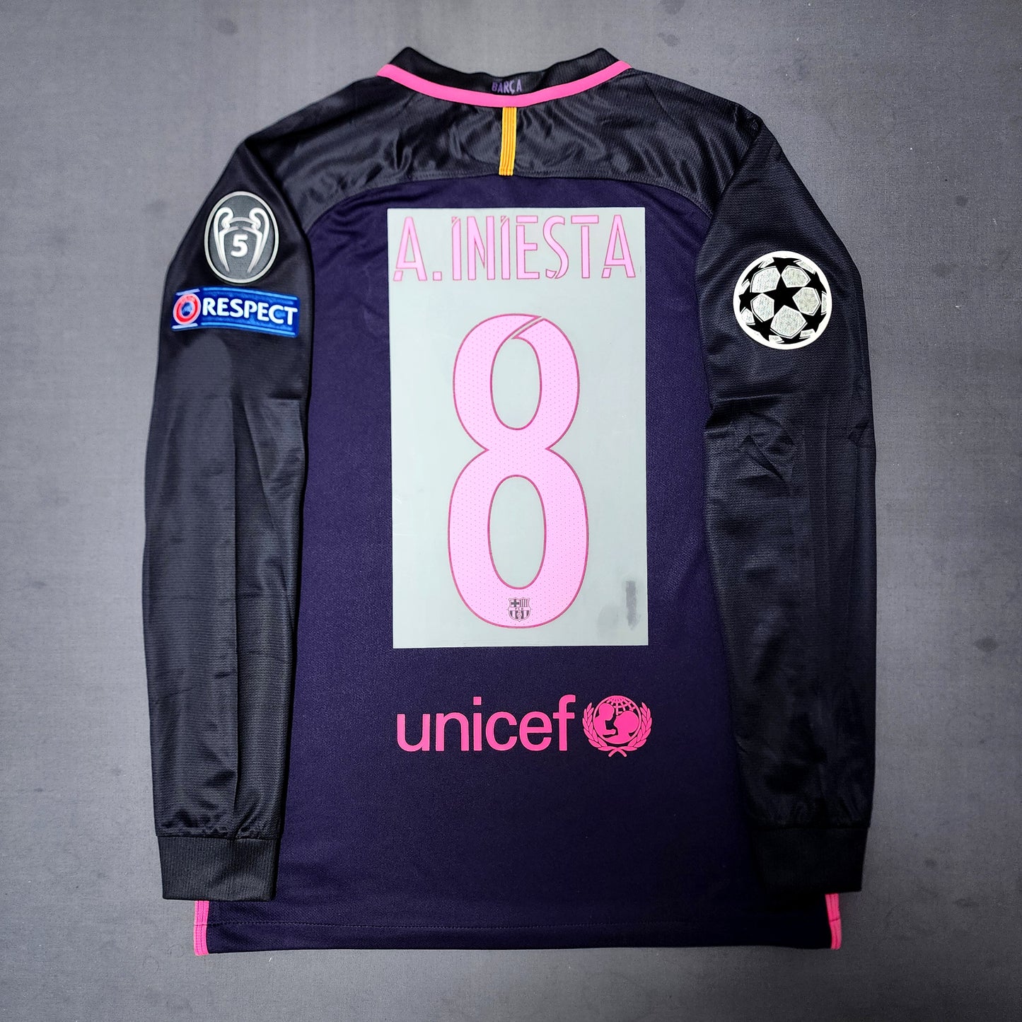 Barcelona 2016/17 Away Long Sleeve Jersey ( Messi - Neymar - Iniesta )