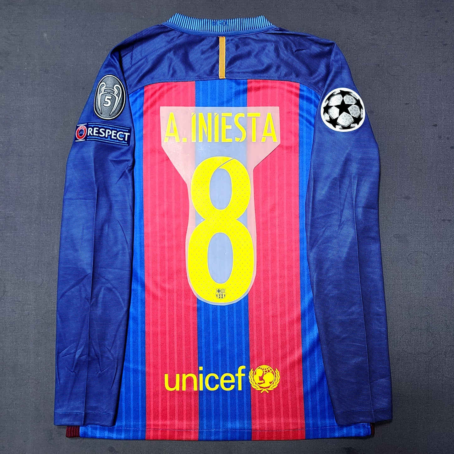 Barcelona 2016/17 Home Long Sleeve Jersey ( Messi - Neymar - Roberto )