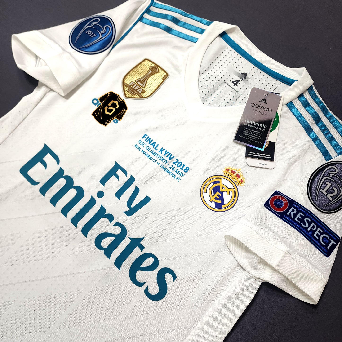 (Player Version) Modric 2018 Real Madrid Final Champions League Home Jersey