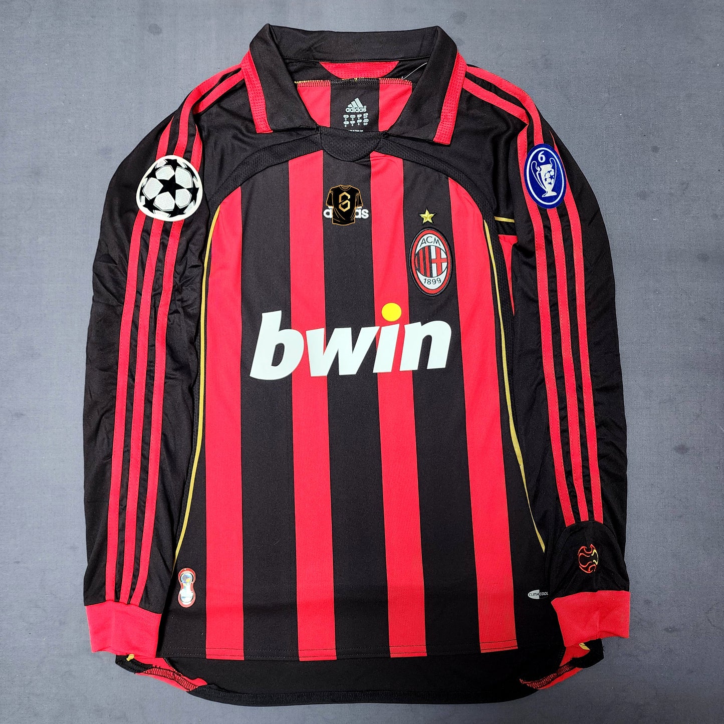 Maldini 2007/08 AC Milan Home Long Sleeve Jersey