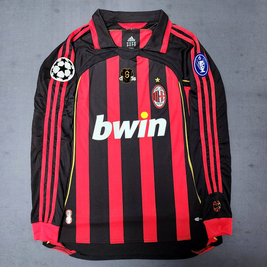 Maldini 2007/08 AC Milan Home Long Sleeve Jersey