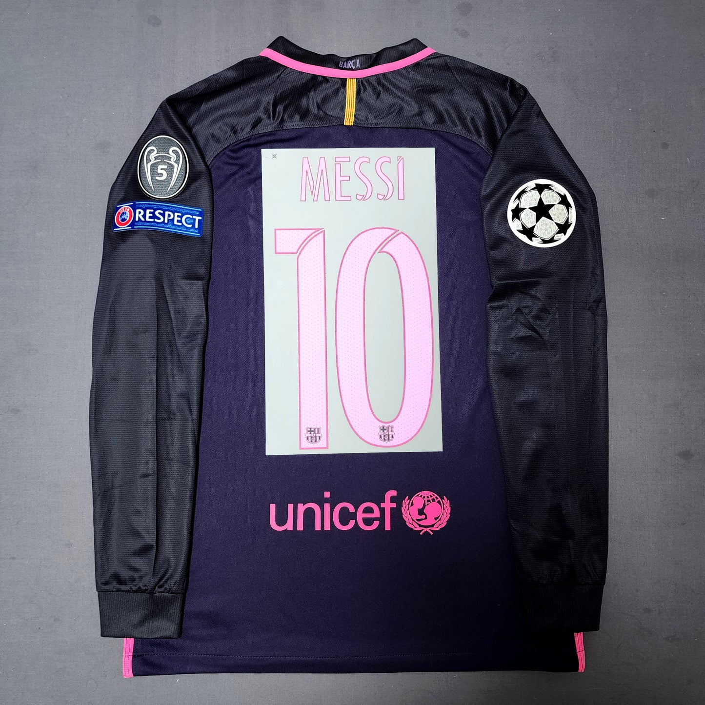 Barcelona 2016/17 Away Long Sleeve Jersey ( Messi - Neymar - Iniesta )