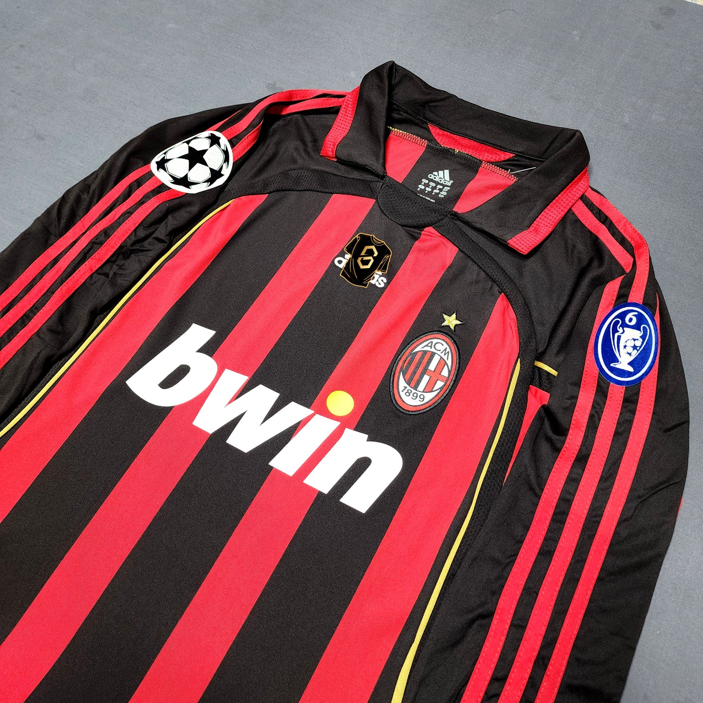 Maldini 2007/08 AC Milan Home Long Sleeve Jersey