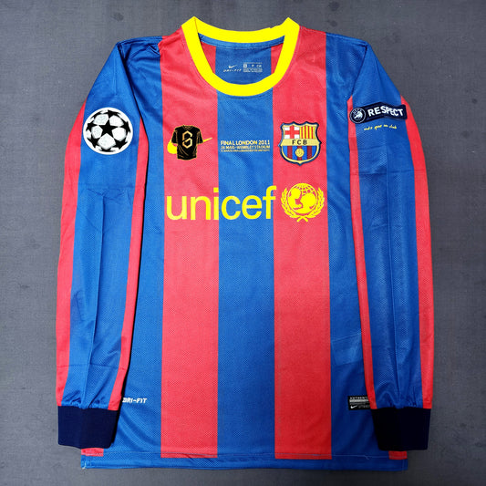 Messi 2011 Barcelona Final Champions League Long Sleeve Jersey