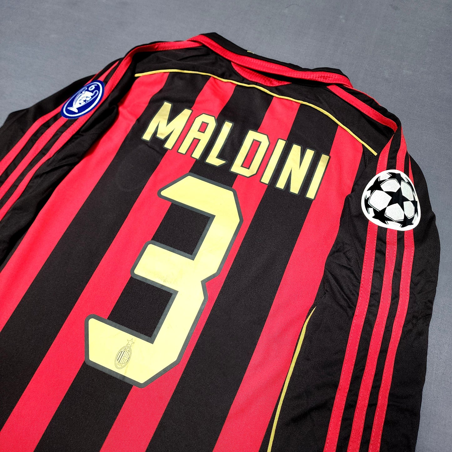 Maldini 2007/08 AC Milan Home Long Sleeve Jersey