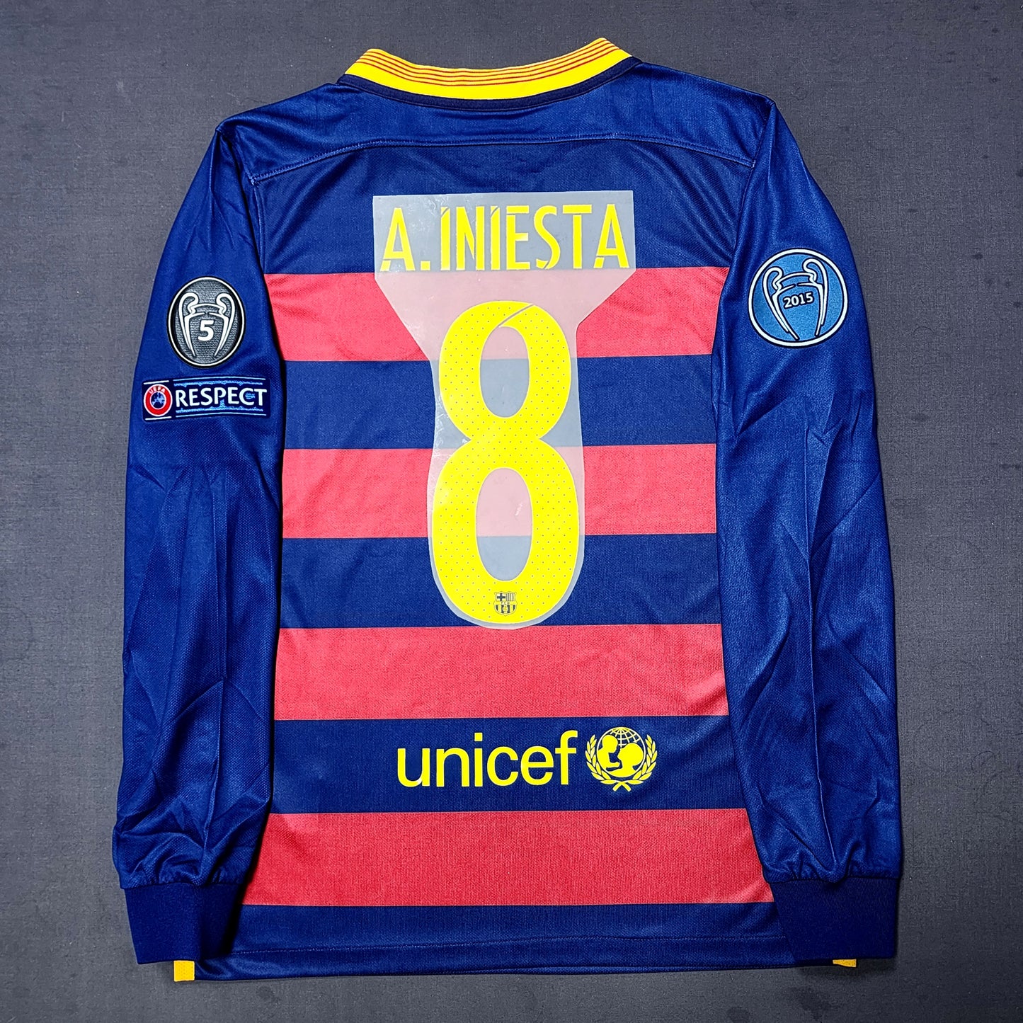 Barcelona 2015/16 Home Long Sleeve Jersey ( Messi - Neymar - Rakitic )