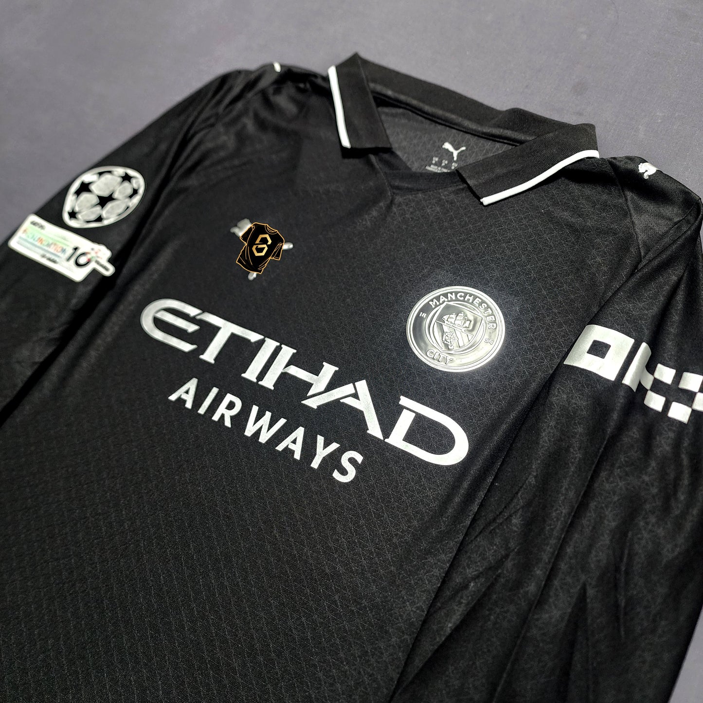 (Long Sleeves) Manchester City 2025/26 Away Black Jersey ( Haaland - Marmoush - Cherki )