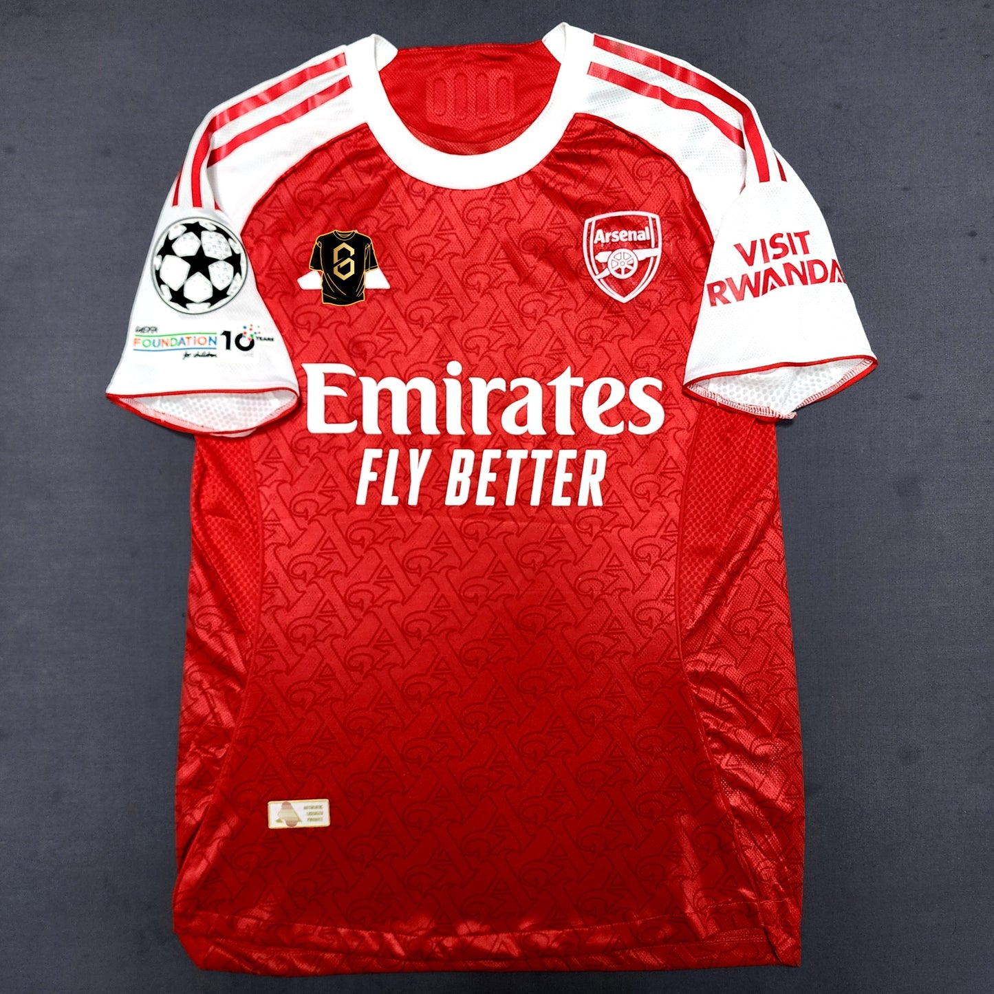 Arsenal 2025/26 Home Jersey ( Saka - Rice - Gyokeres - Odegaard )