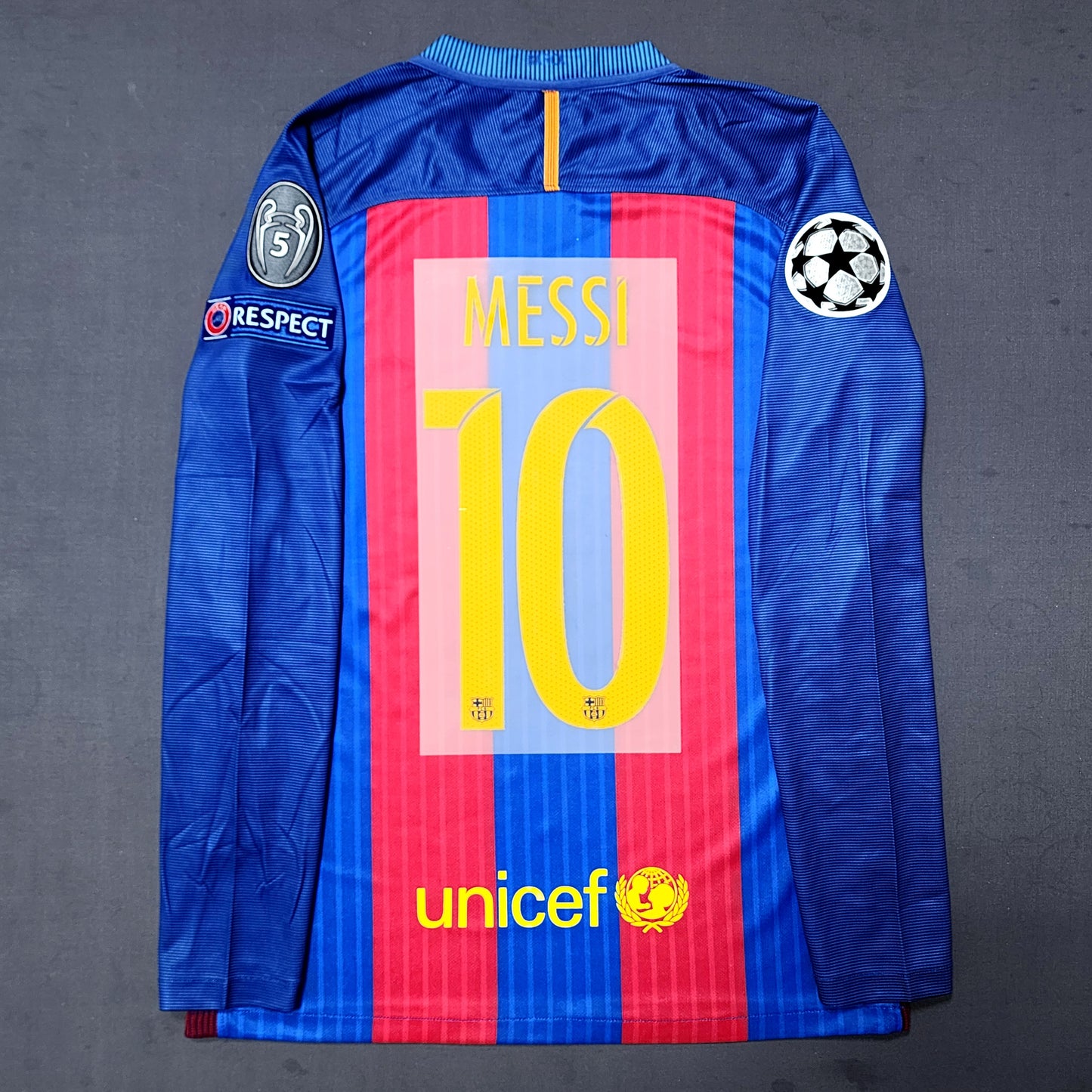 Barcelona 2016/17 Home Long Sleeve Jersey ( Messi - Neymar - Roberto )