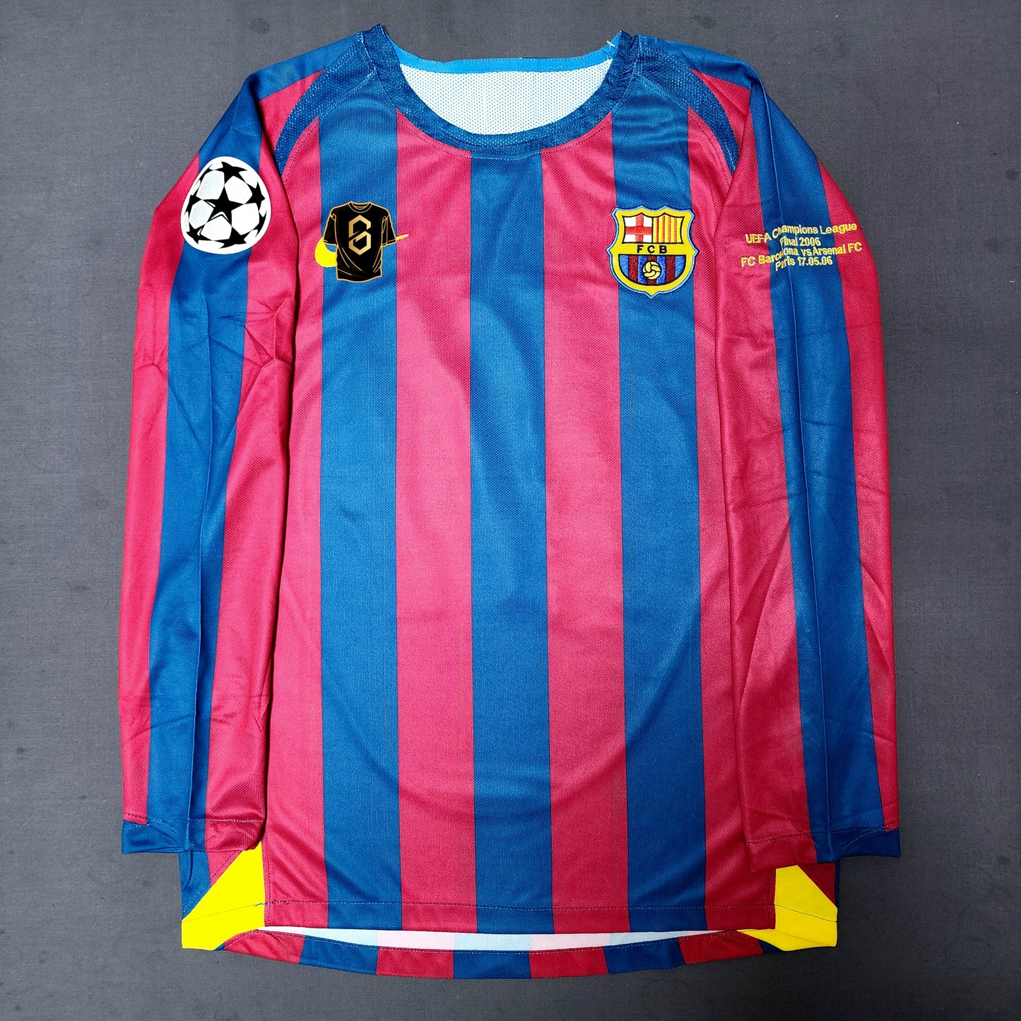 Ronaldinho 2006 Barcelona Final Champions League Long Sleeve Jersey
