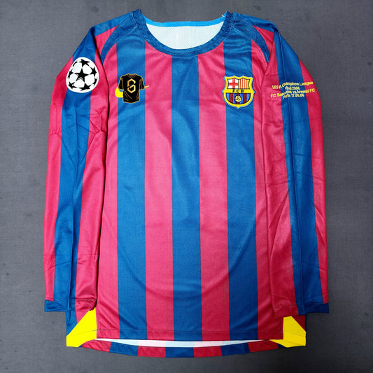 Ronaldinho 2006 Barcelona Final Champions League Long Sleeve Jersey