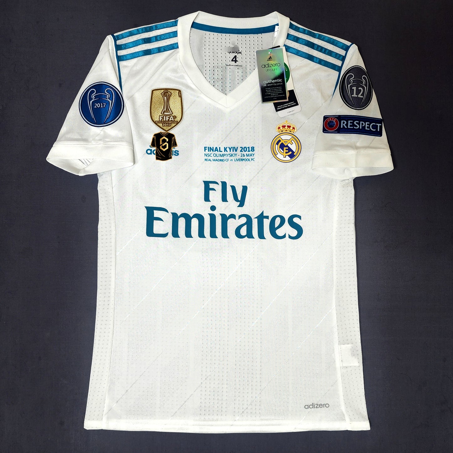 (Player Version) Modric 2018 Real Madrid Final Champions League Home Jersey