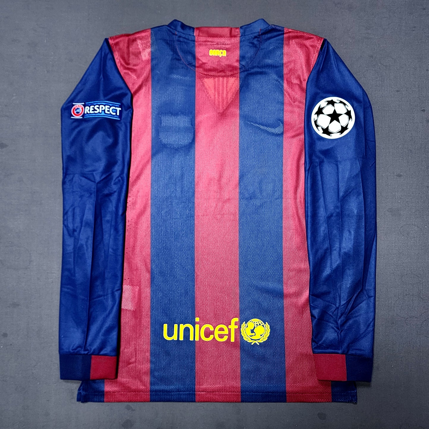 Messi 2015 Barcelona Home Long Sleeve Jersey ( Messi - Neymar - Iniesta )