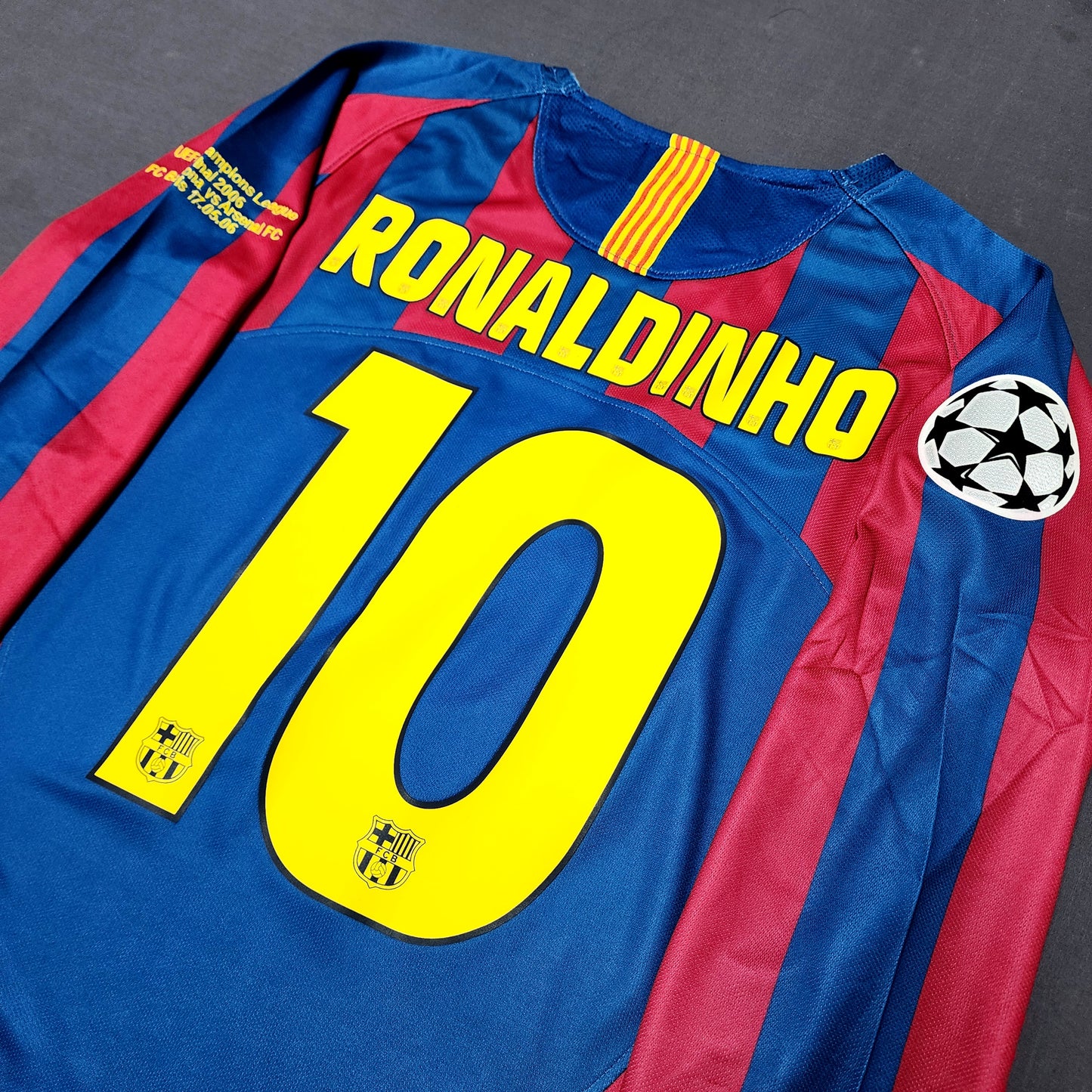 Ronaldinho 2006 Barcelona Final Champions League Long Sleeve Jersey