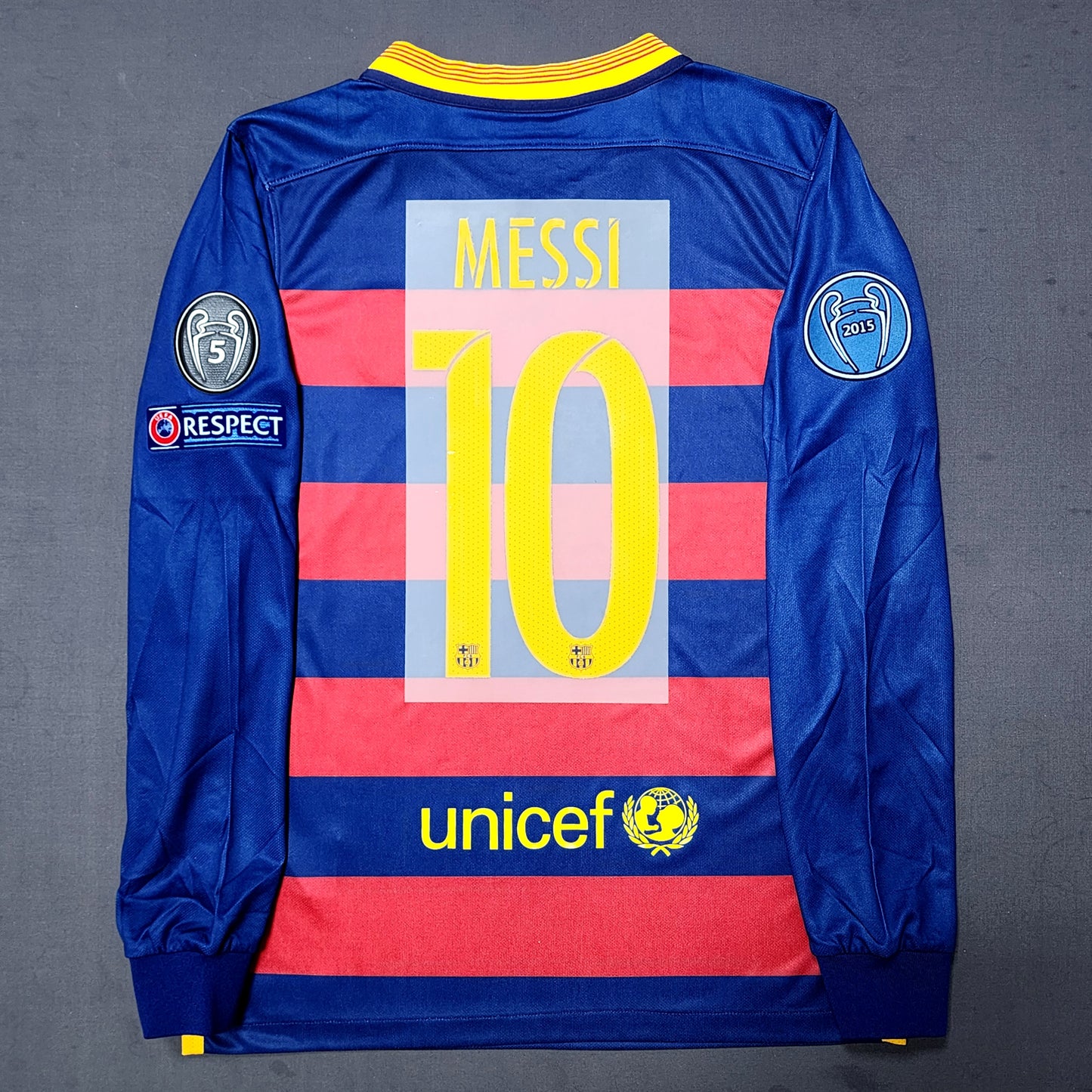 Barcelona 2015/16 Home Long Sleeve Jersey ( Messi - Neymar - Rakitic )