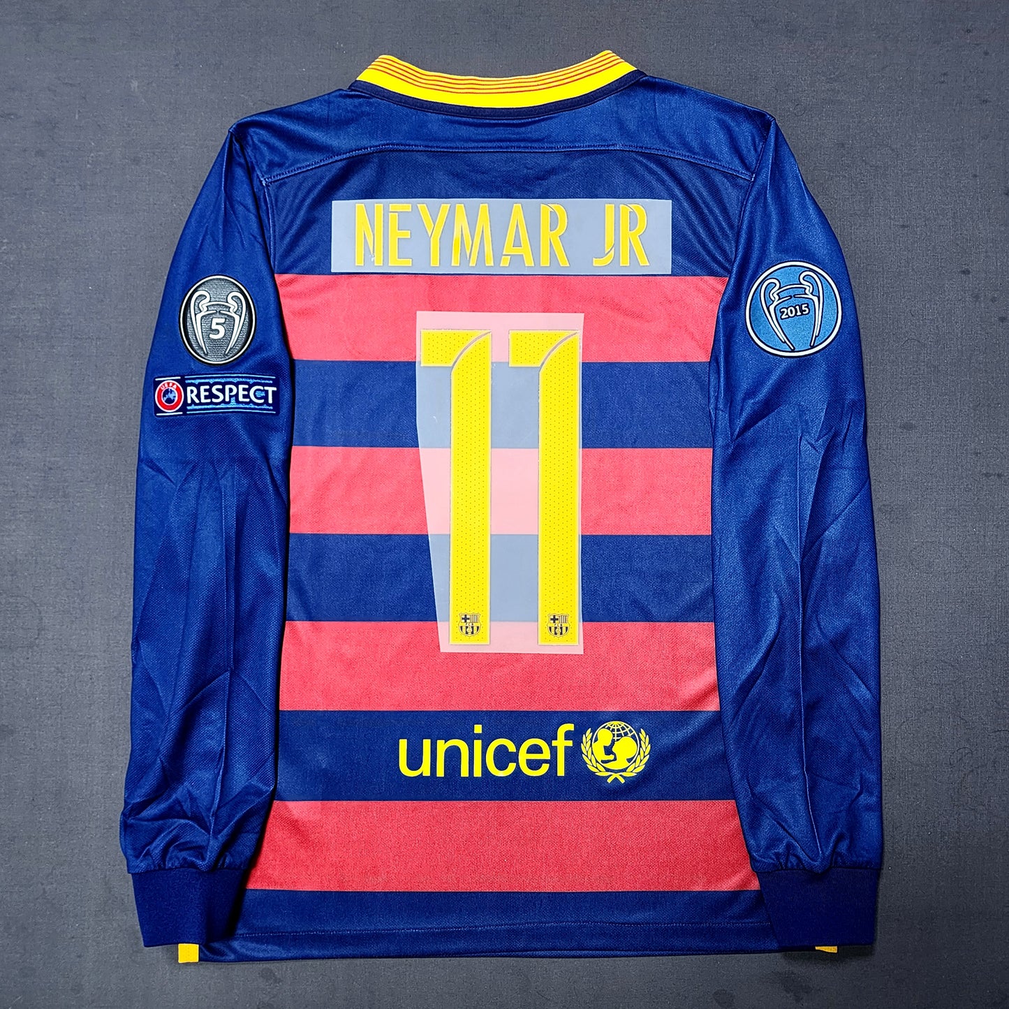 Barcelona 2015/16 Home Long Sleeve Jersey ( Messi - Neymar - Rakitic )