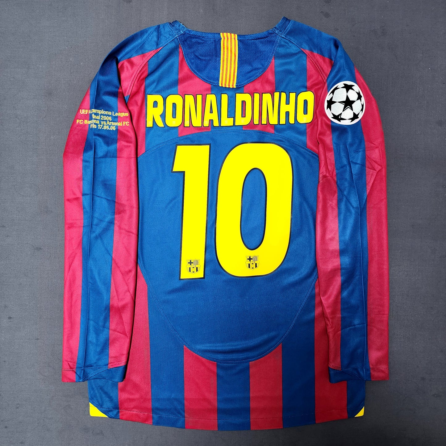 Ronaldinho 2006 Barcelona Final Champions League Long Sleeve Jersey
