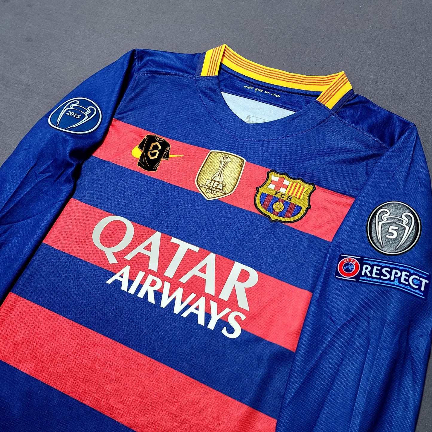 Barcelona 2015/16 Home Long Sleeve Jersey ( Messi - Neymar - Rakitic )