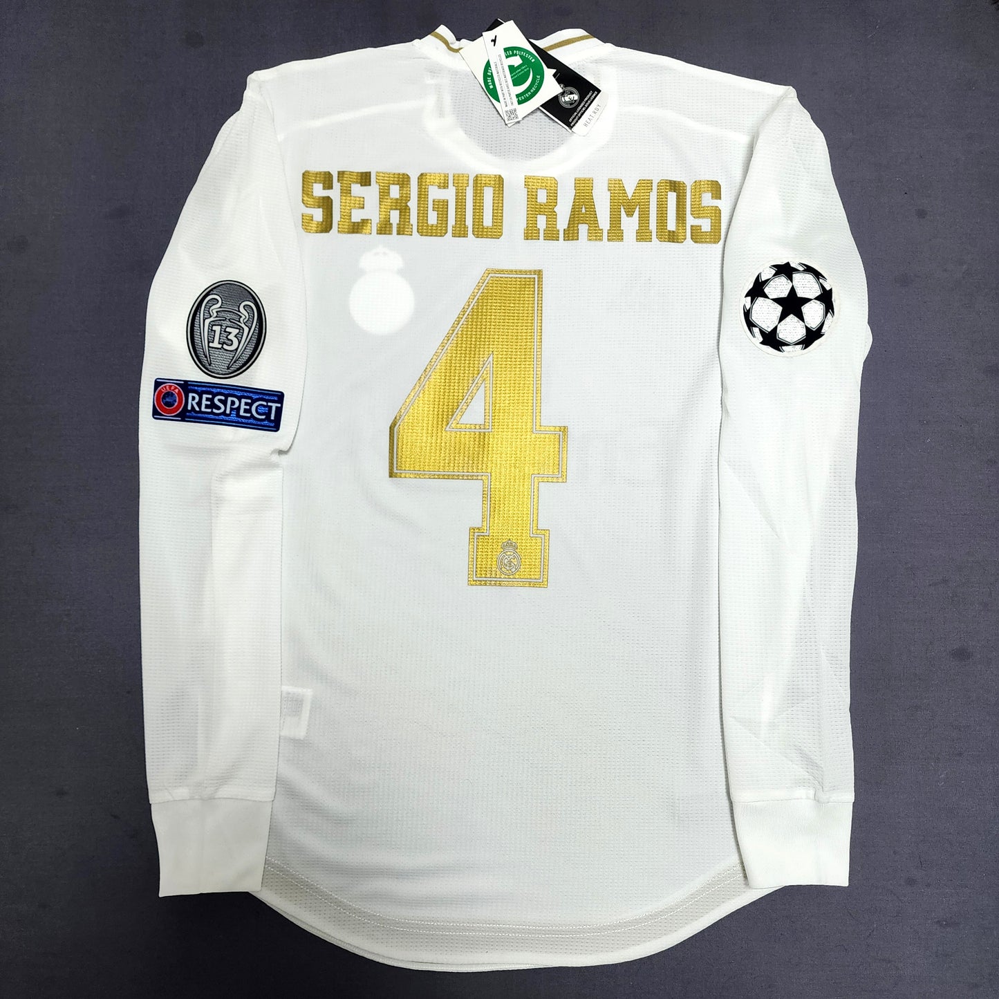 (Player Version) Ramos 2019/20 Real Madrid Long Sleeve Home Jersey
