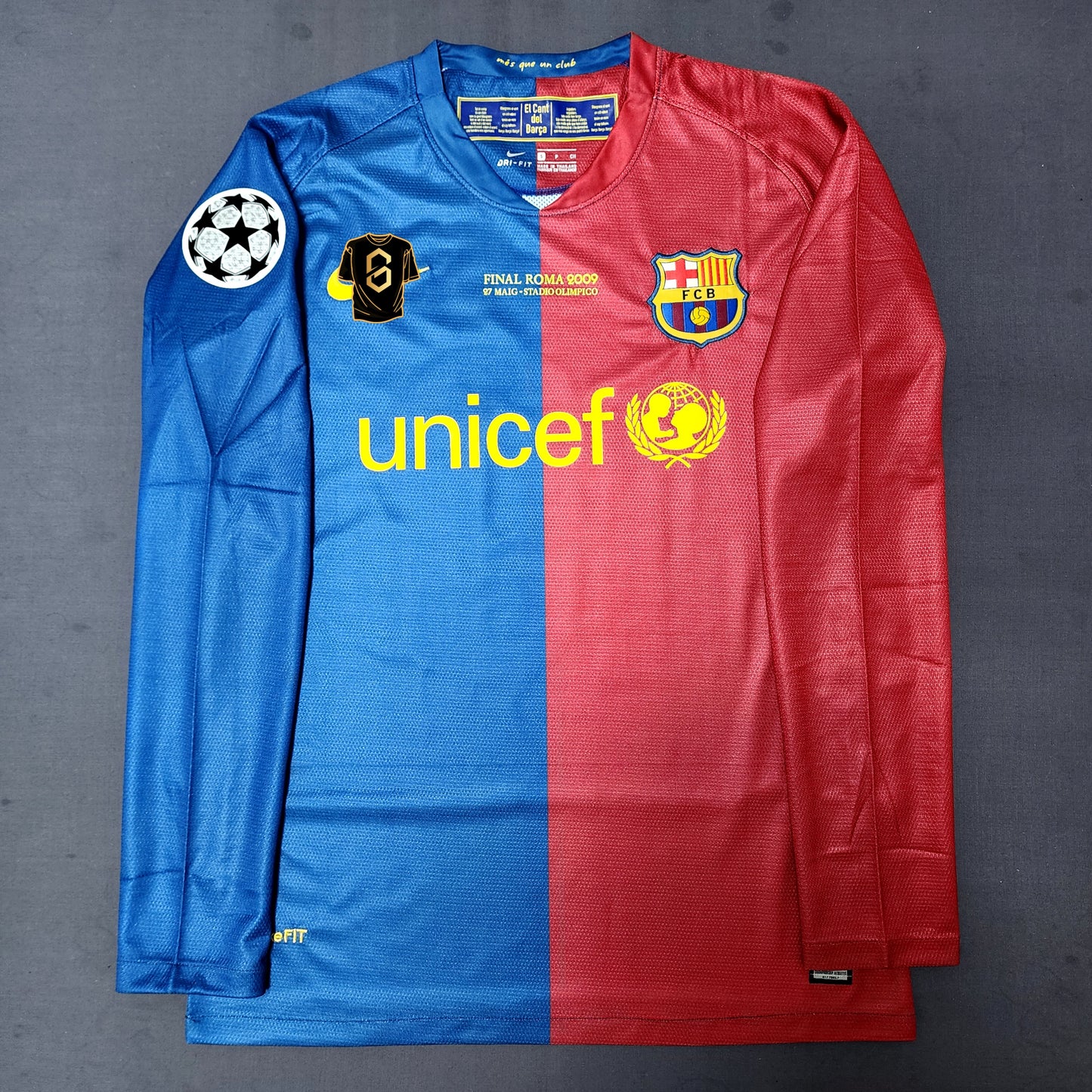 Messi 2009 Barcelona Final Champions League Long Sleeve Jersey